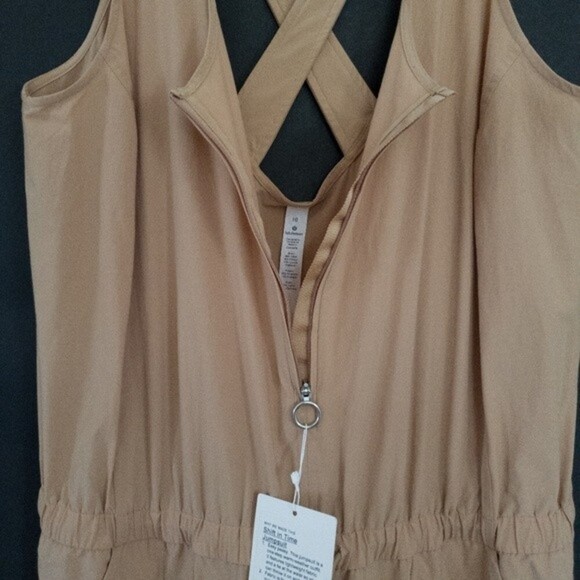 Lululemon Shift in Time Criss-Cross Back Elastic Waist Jumpsuit Beech Wood NWT - Picture 9 of 14